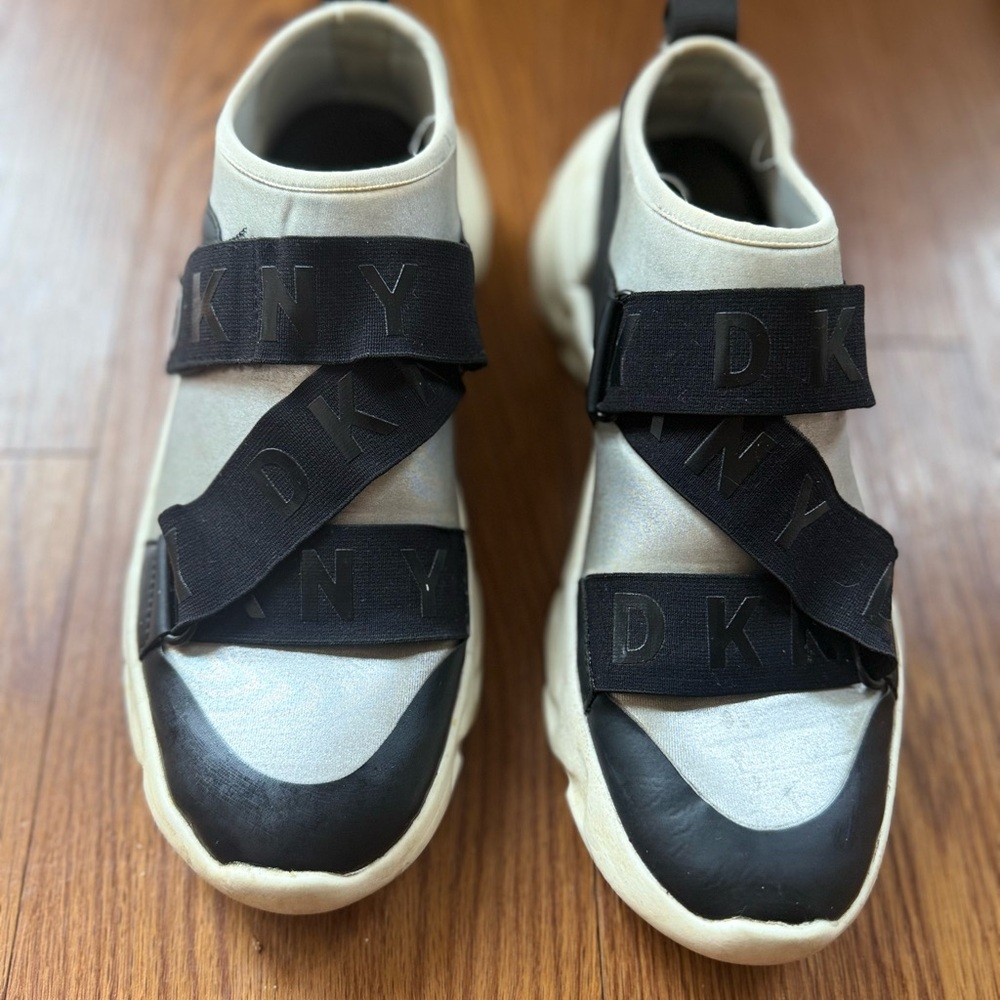 DKNY Kids Black and Cream Sneakers